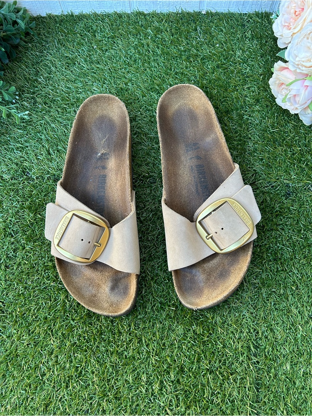Birkenstock🍂Madrid BIG buckle leather sandals sandcastle size 41 US 10-10.5 - Picture 11 of 16